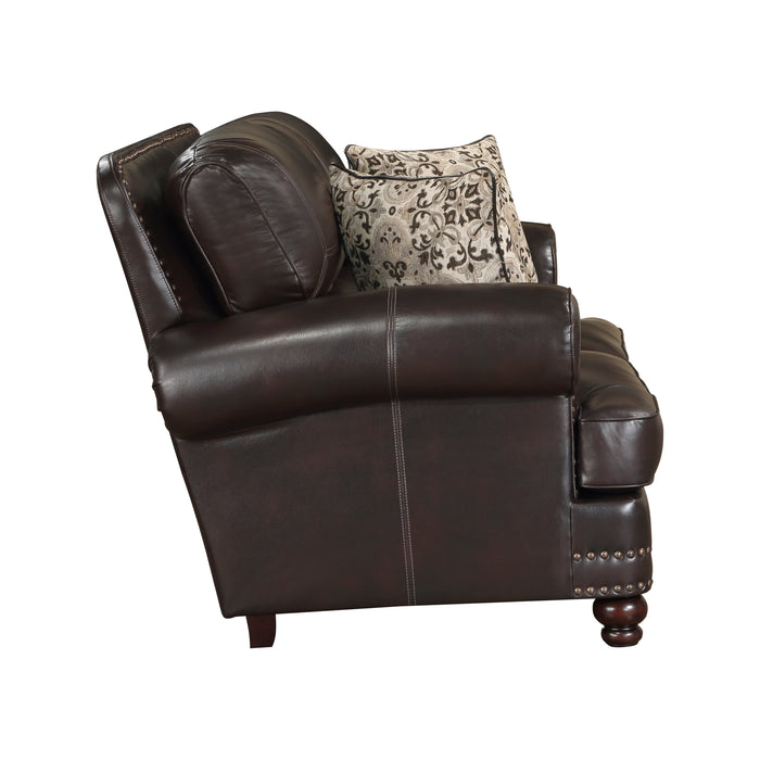 Milford Loveseat DARK BROWN VINYL