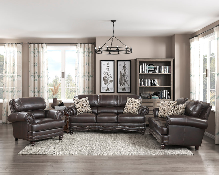 Milford Loveseat DARK BROWN VINYL