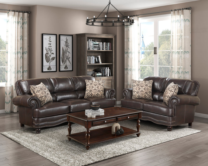 Milford Loveseat DARK BROWN VINYL