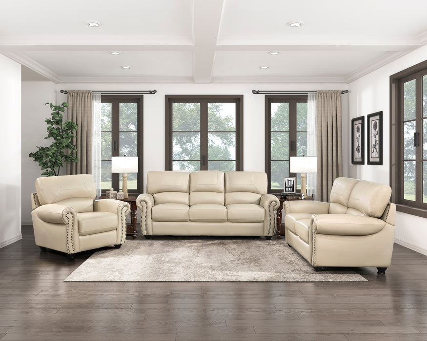 Foxborough Top Grain Leather Loveseat CREAM