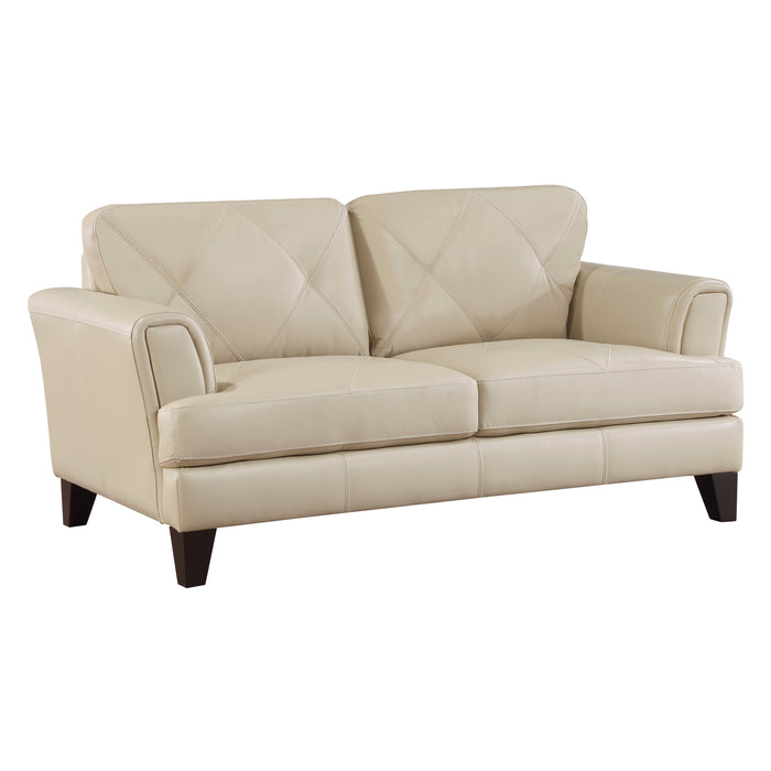 Thierry Top Grain Leather Loveseat CREAM