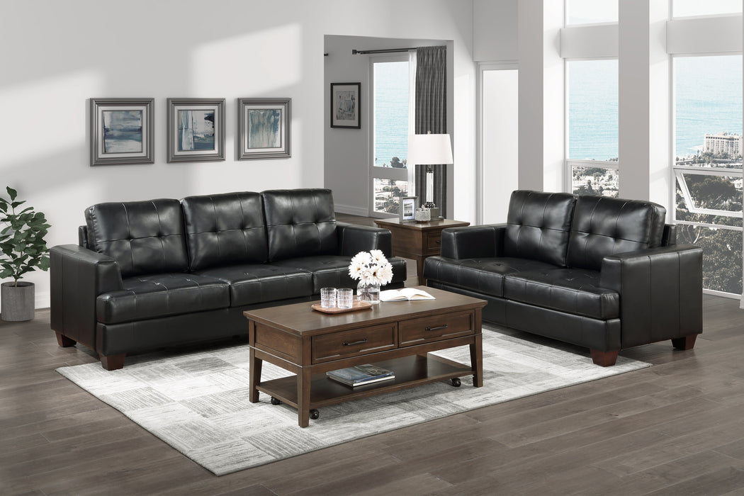 Hinsall Loveseat BLACK VINYL