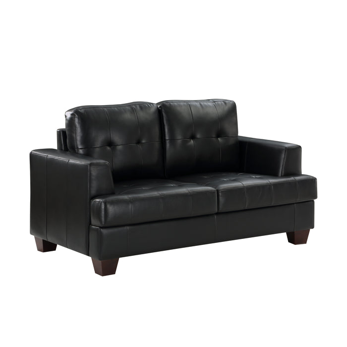 Hinsall Loveseat BLACK VINYL