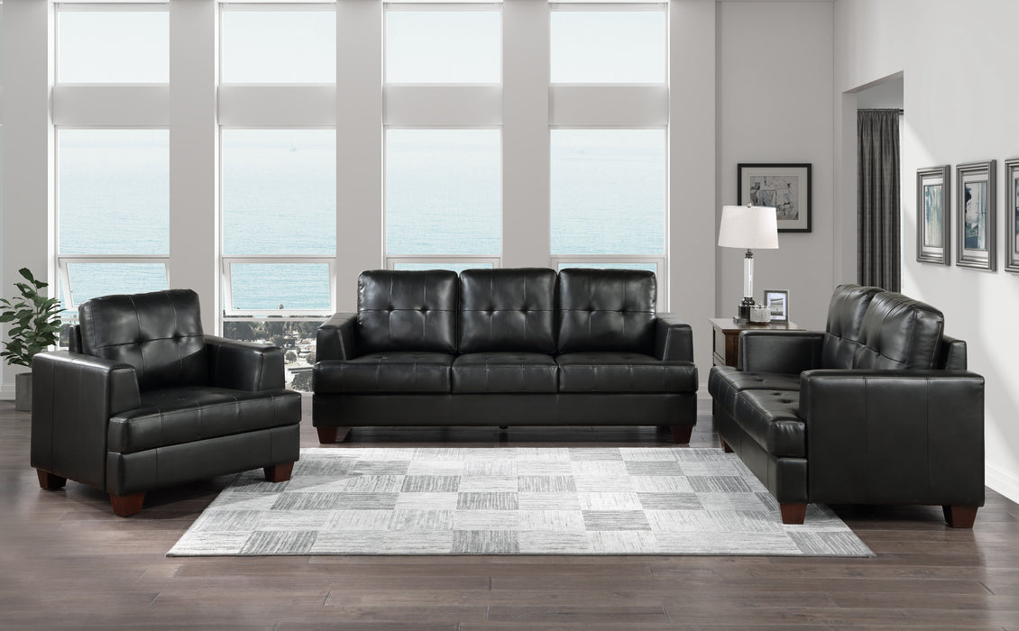 Hinsall Loveseat BLACK VINYL