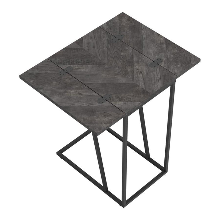 Carly Expandable Chevron Rectangular Accent Table Grey