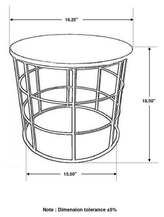 Heloisa Round Accent Table with Marble Top White