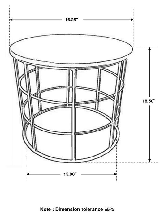 Halona Round Accent Table with Marble Top White