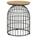 bernardo-round-accent-table-with-bird-cage-base-natural-and-gunmetal