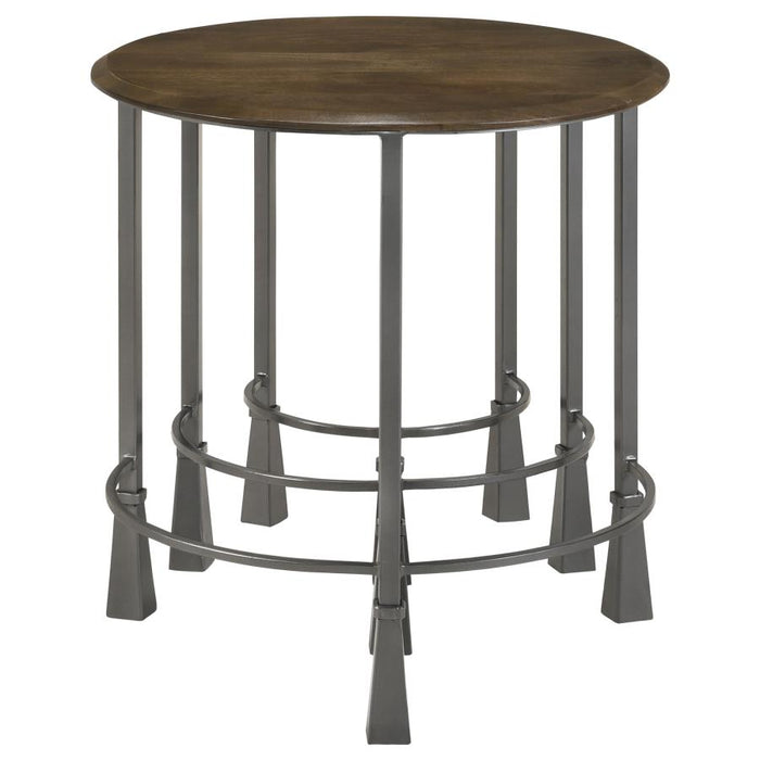 Deja 3-piece Round Nesting Table Natural and Gunmetal