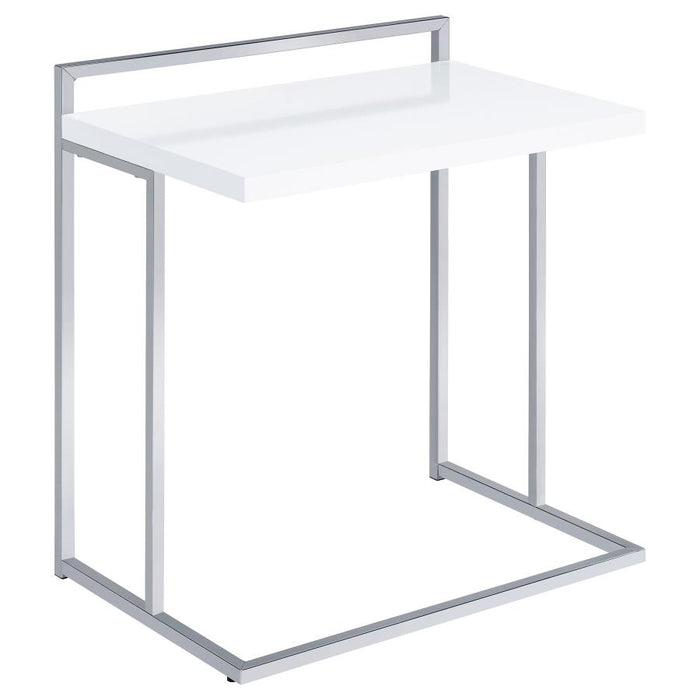 Dani Rectangular Snack Table with Metal Base WHITE