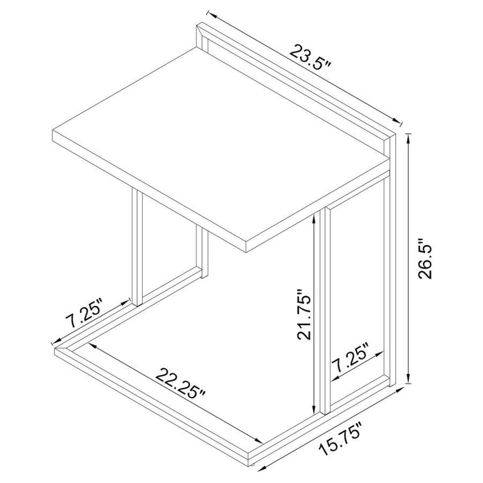 Dani Rectangular Snack Table with Metal Base NUTMEG