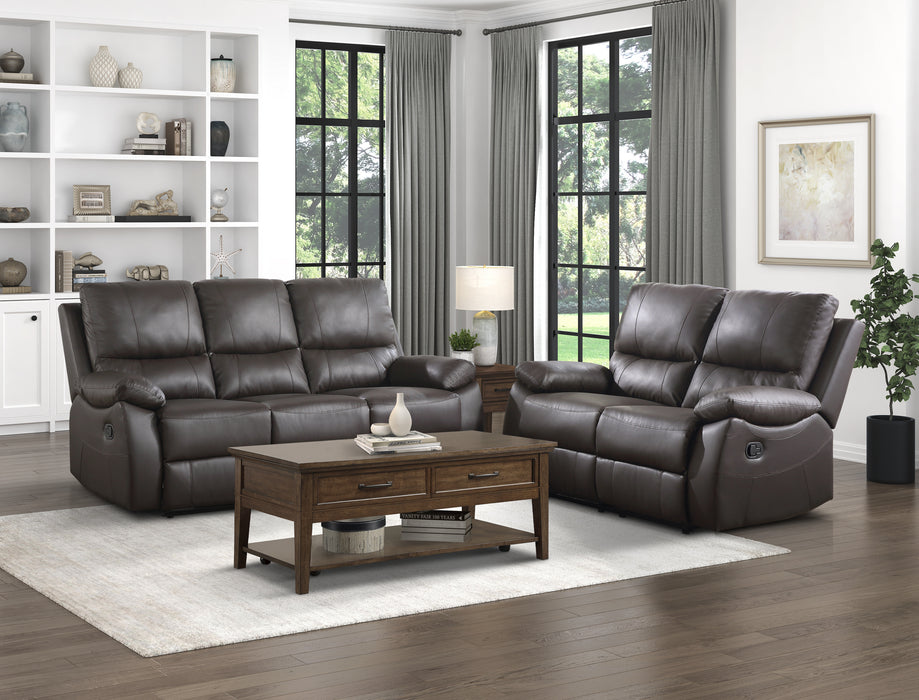 Dawson Recliner Loveseat BROWN VINYL