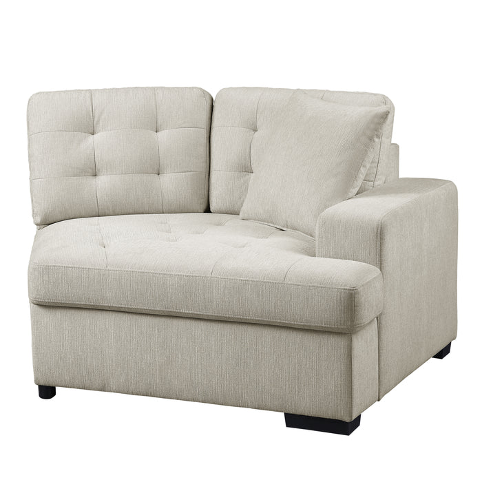 Logansport 2-Piece Sectional with Pull-out Ottoman BEIGE