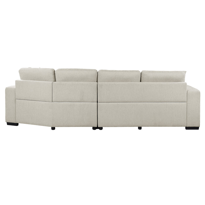 Logansport 2-Piece Sectional with Pull-out Ottoman BEIGE