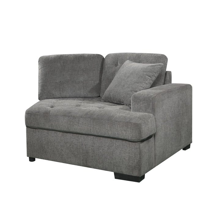 Logansport 2-Piece Sectional with Pull-out Ottoman GREY