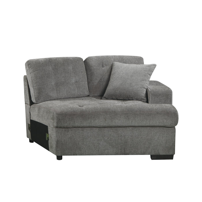 Logansport 2-Piece Sectional with Pull-out Ottoman GREY