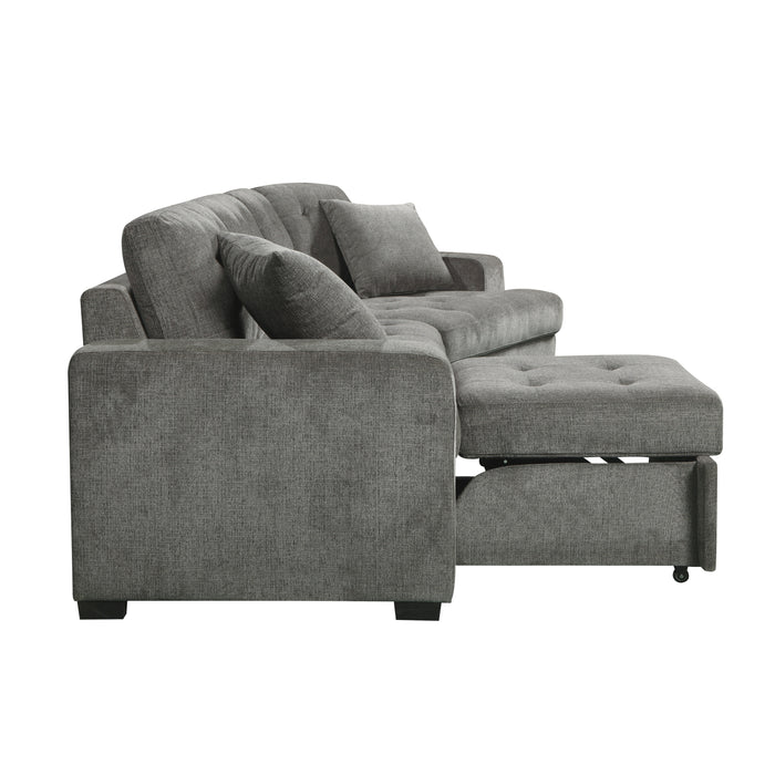 Logansport 2-Piece Sectional with Pull-out Ottoman GREY