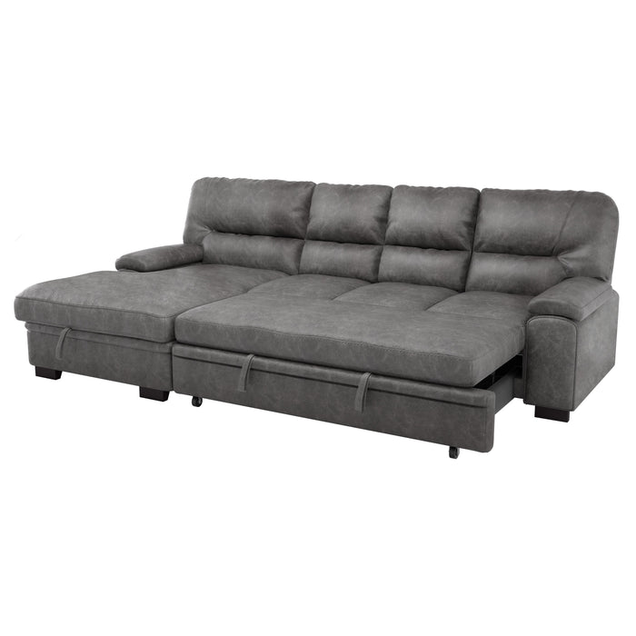 Michigan 2-Pcs Sectional w/ Pull-out Bed & LAF OR RAF Chaise w/ Hidden Storage GREY ONLY