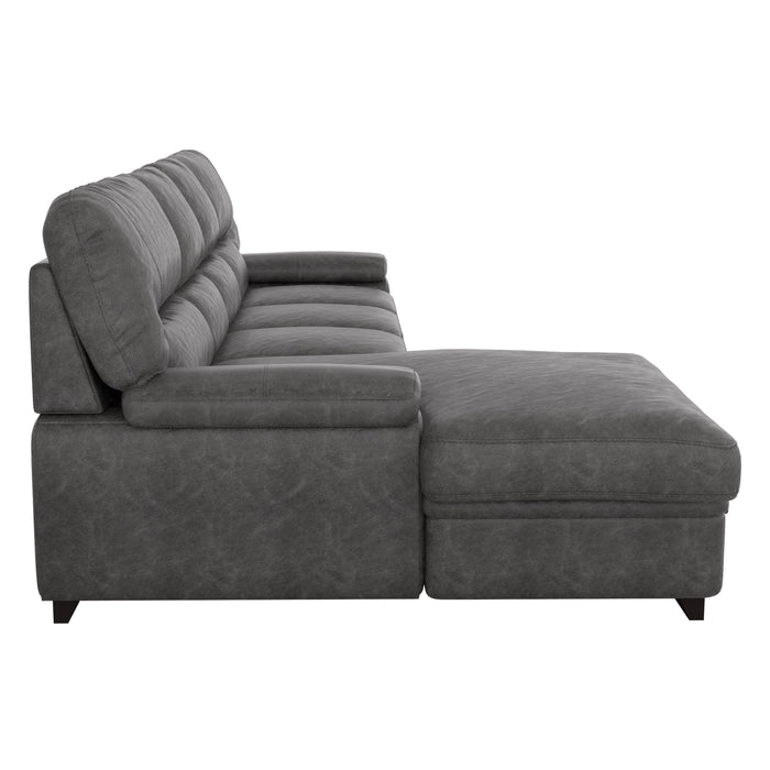 Michigan 2-Pcs Sectional w/ Pull-out Bed & LAF OR RAF Chaise w/ Hidden Storage GREY ONLY