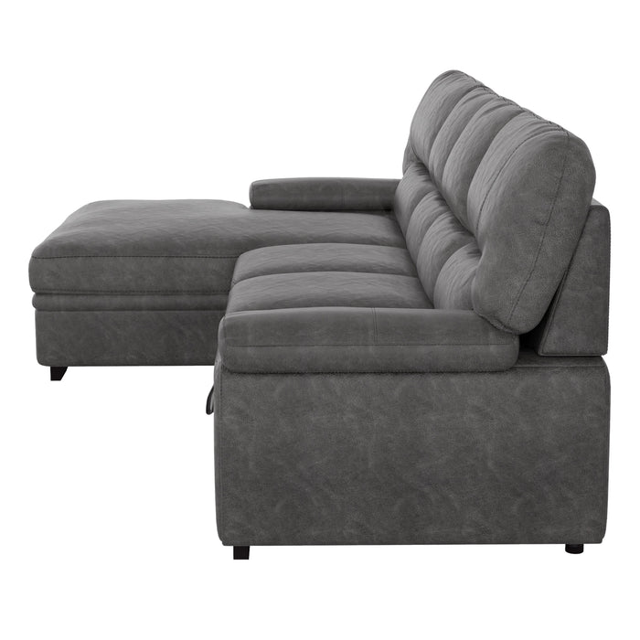 Michigan 2-Pcs Sectional w/ Pull-out Bed & LAF OR RAF Chaise w/ Hidden Storage GREY ONLY