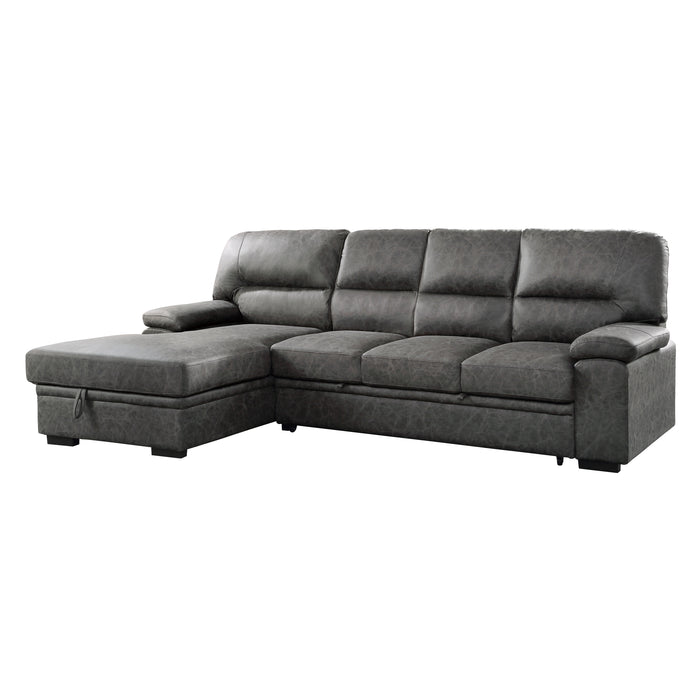 Michigan 2-Pcs Sectional w/ Pull-out Bed & LAF OR RAF Chaise w/ Hidden Storage GREY ONLY