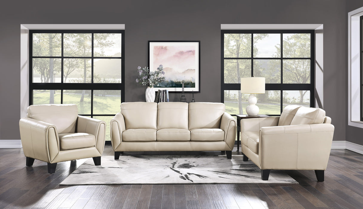 Spivey Top Grain Leather Loveseat BEIGE