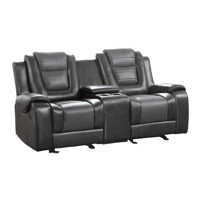 Briscoe Recliner Loveseat GREY VINYL