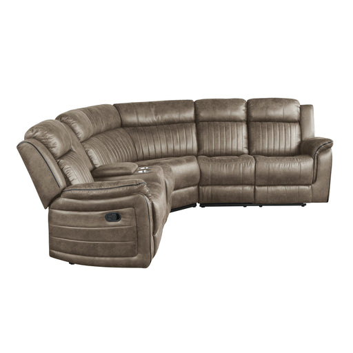 centeroak-3-piece-reclining-sectional-with-left-console-brown