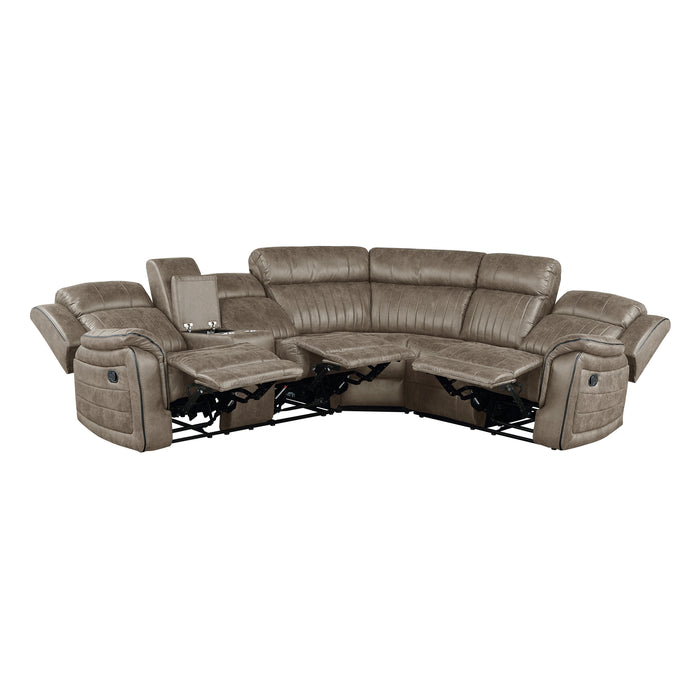 Centeroak 3-Piece Reclining Sectional with Left Console BROWN