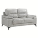 mischa-top-grain-leather-loveseat-silver