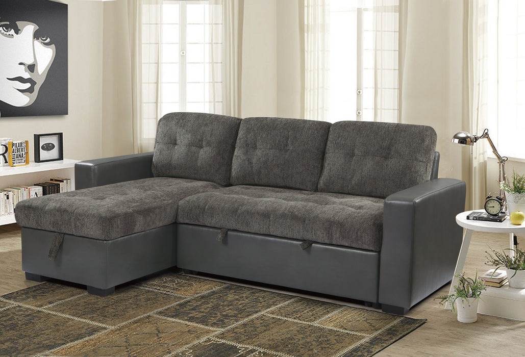 Swallowtail 2-Piece Reversible Sectional with Pull-out Bed and Hidden Storage