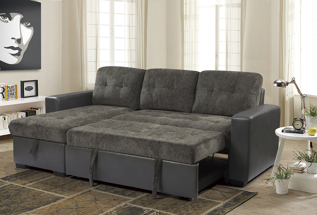 Swallowtail 2-Piece Reversible Sectional with Pull-out Bed and Hidden Storage