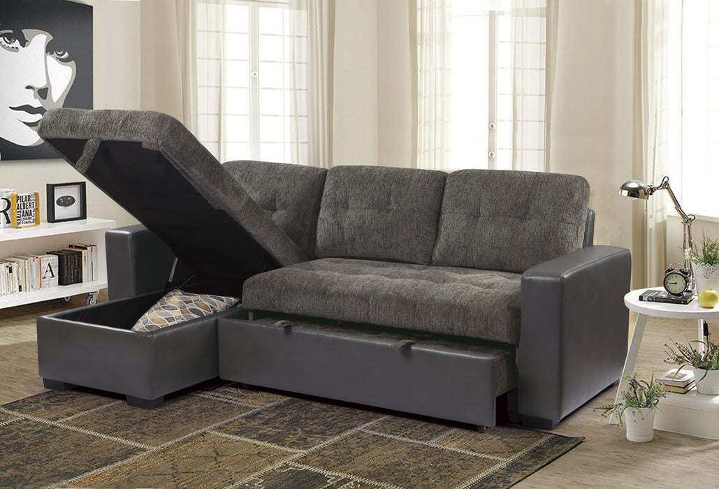 Swallowtail 2-Piece Reversible Sectional with Pull-out Bed and Hidden Storage