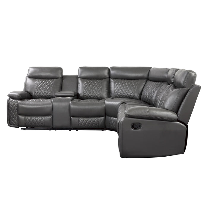 Socorro 3-Piece Reclining Sectional with Left Console GREY ONLY