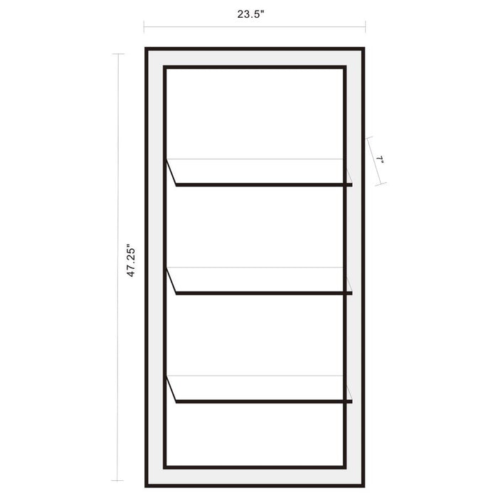 Oriel 3-Shelf Rectangle Wall MirrorCecily Rectangular Leaves Frame Wall Mirror Faux Crystal