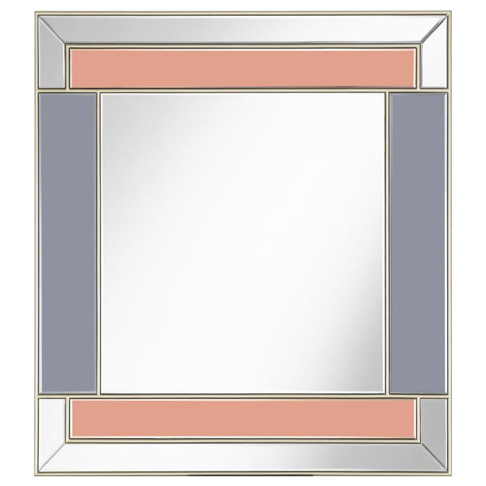 Braylin Rectangular Wall Mirror Champagne and Grey