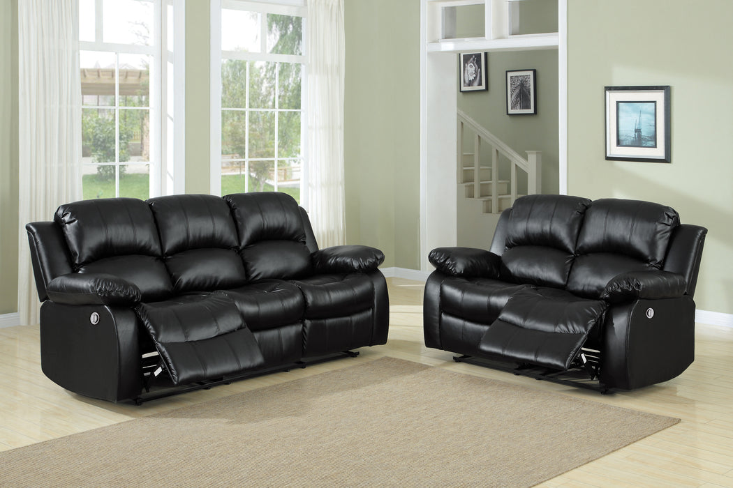 Cranley Recliner Loveseat BLACK VINYL