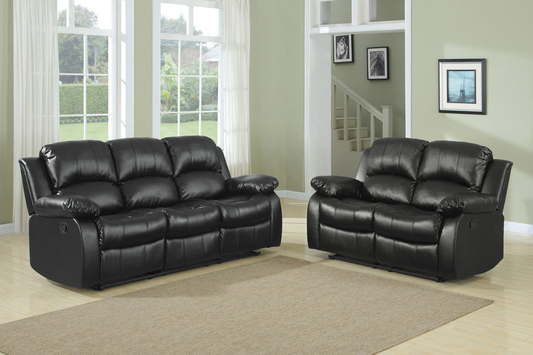 Cranley Recliner Loveseat BLACK VINYL