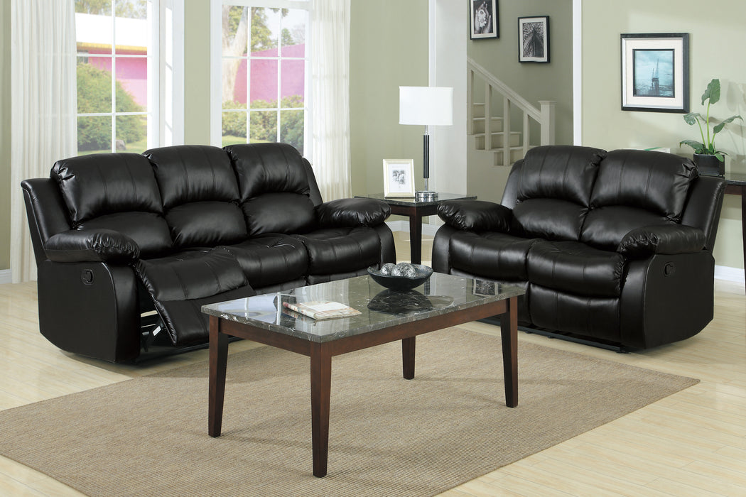 Cranley Recliner Loveseat BLACK VINYL