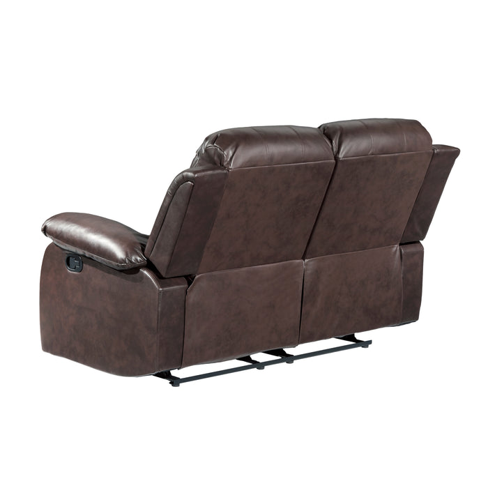 Cranley Recliner Loveseat BROWN VINYL