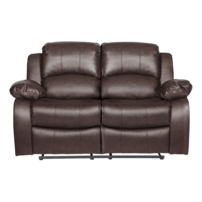 Cranley Recliner Loveseat BROWN VINYL