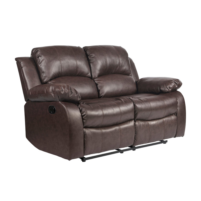 Cranley Recliner Loveseat BROWN VINYL