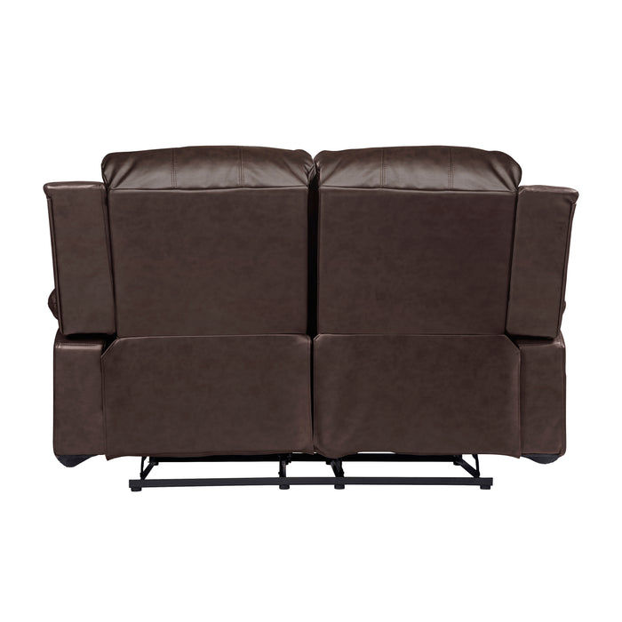 Cranley Recliner Loveseat BROWN VINYL