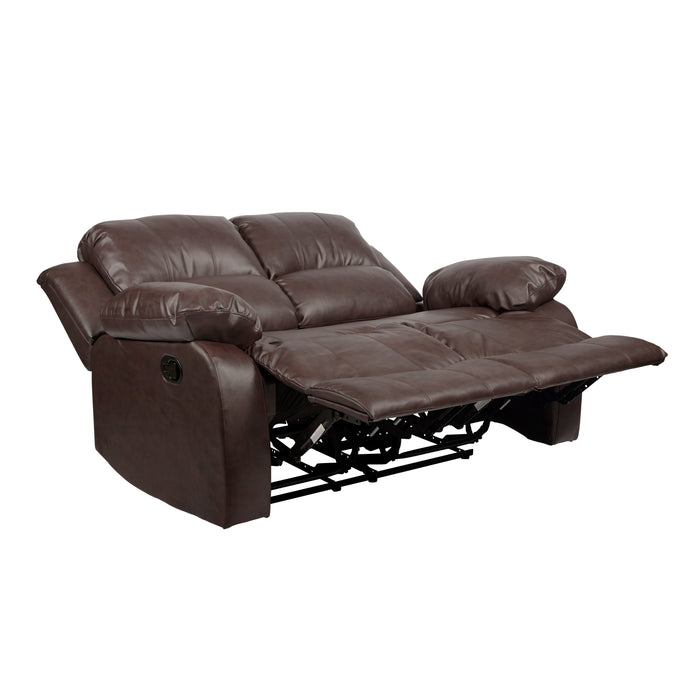 Cranley Recliner Loveseat BROWN VINYL