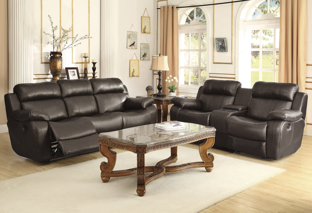 Marille Recliner Loveseat BROWN VINYL