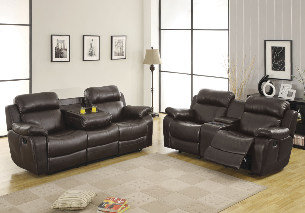 Marille Recliner Loveseat BROWN VINYL