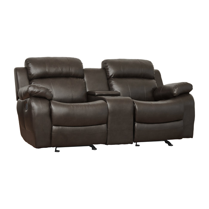 Marille Recliner Loveseat BROWN VINYL