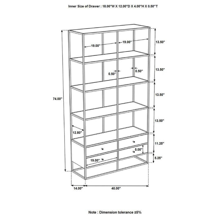 Belcroft 4-drawer Etagere Natural Acacia and Black