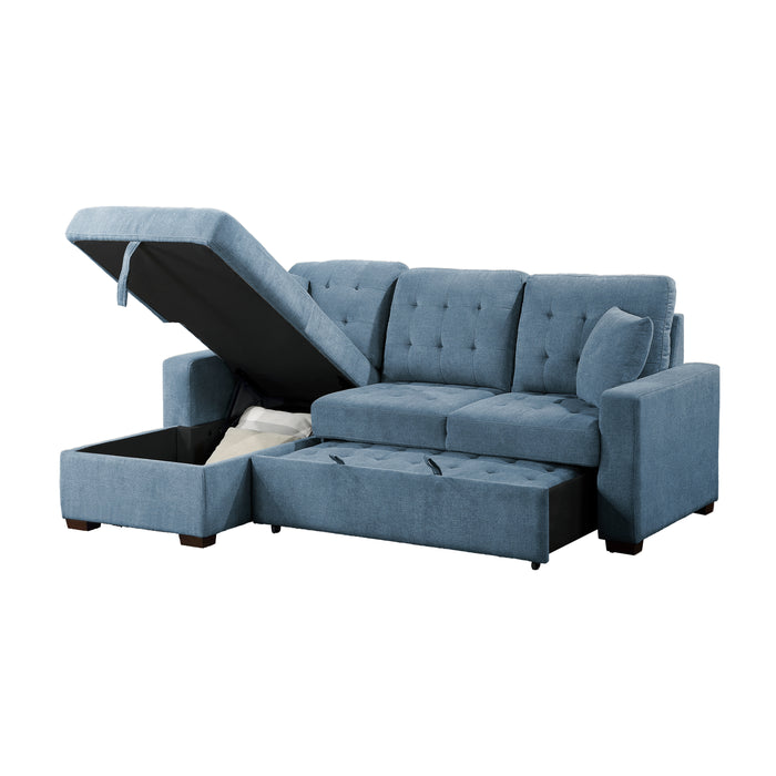 #Waitsfield Sectional w/Sleeper & Storage LAF BLUE