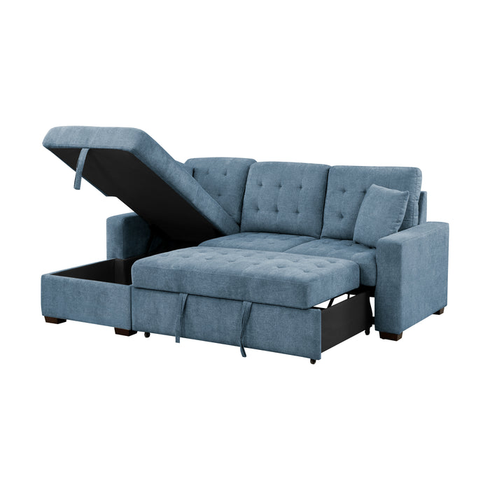 #Waitsfield Sectional w/Sleeper & Storage LAF BLUE